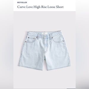 NWT Abercrombie & Fitch The Loose Short High Rise - Curve Love